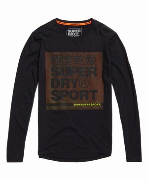 Superdry Core Graphic Hosszú Ujjú Férfi Pólók Fekete | DCGYI0264